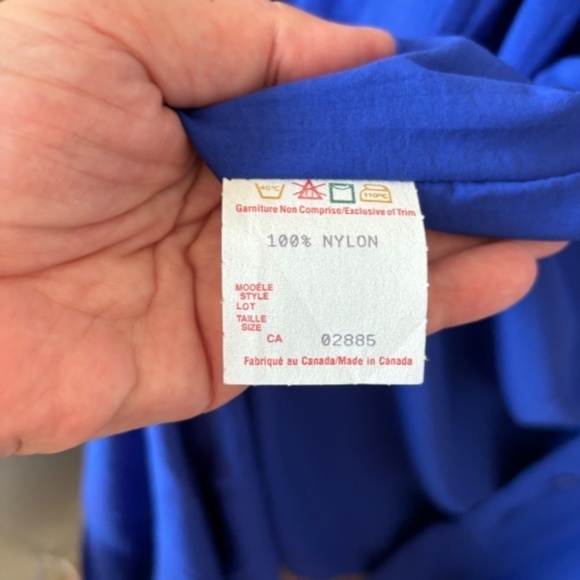 Vintage Women's Full Length, Cobalt Blue, Lined Trench Coat, Circa 1980s, SZ 12 - Picture 8 of 9